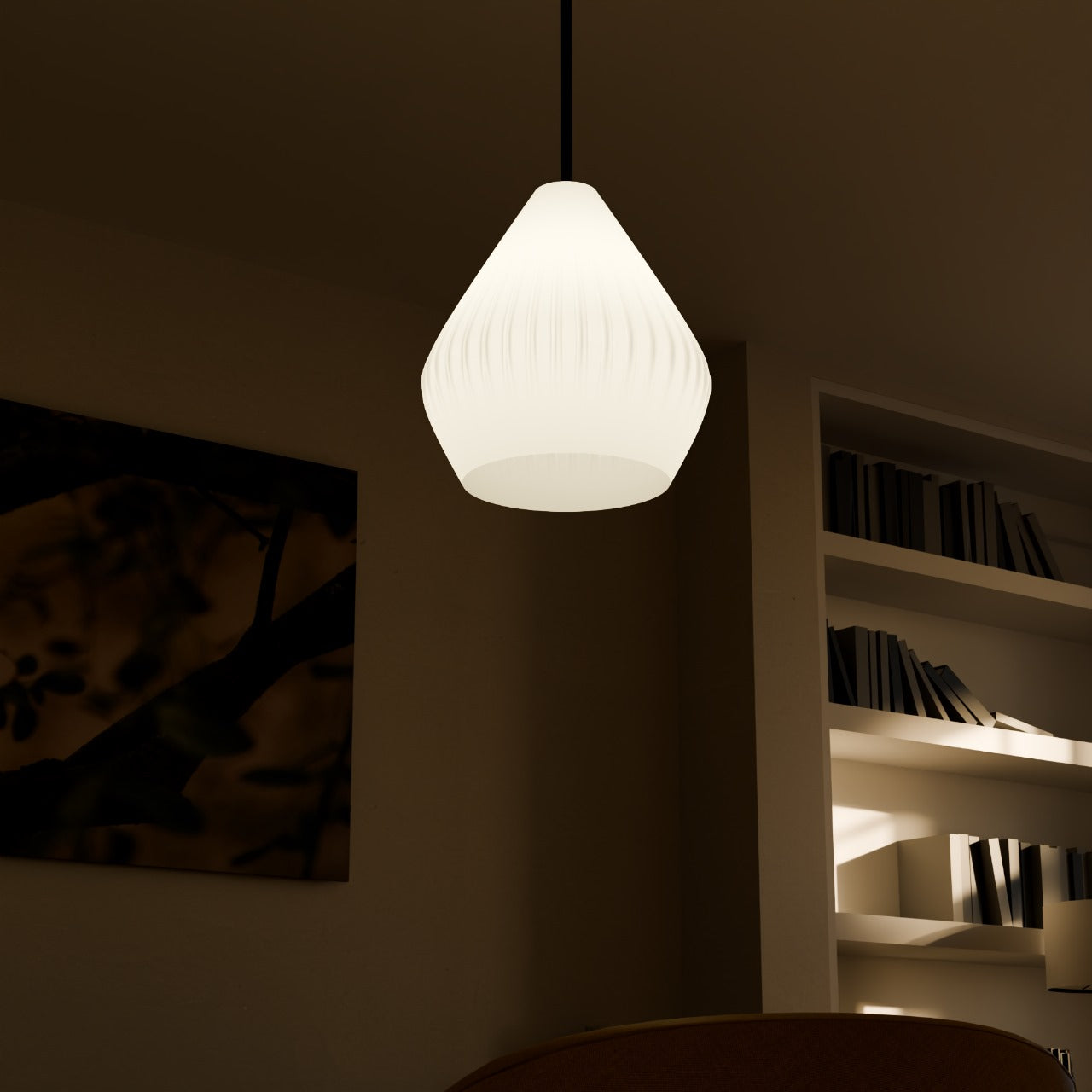 Highmour minimalist pendant lighting with a sleek white design, perfect for modern interiors