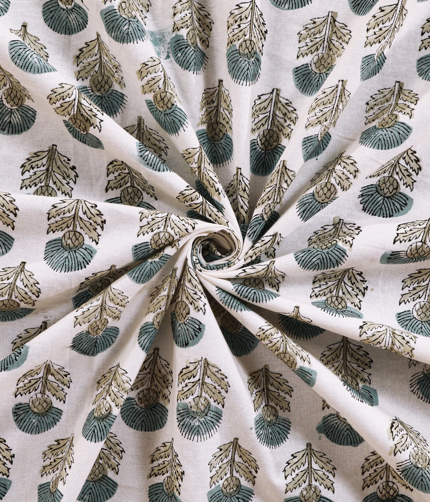 THE HIGHMOUR BLOOMLINE collection bedsheet with block print design inspired by Jaipur in pure cotton fabric