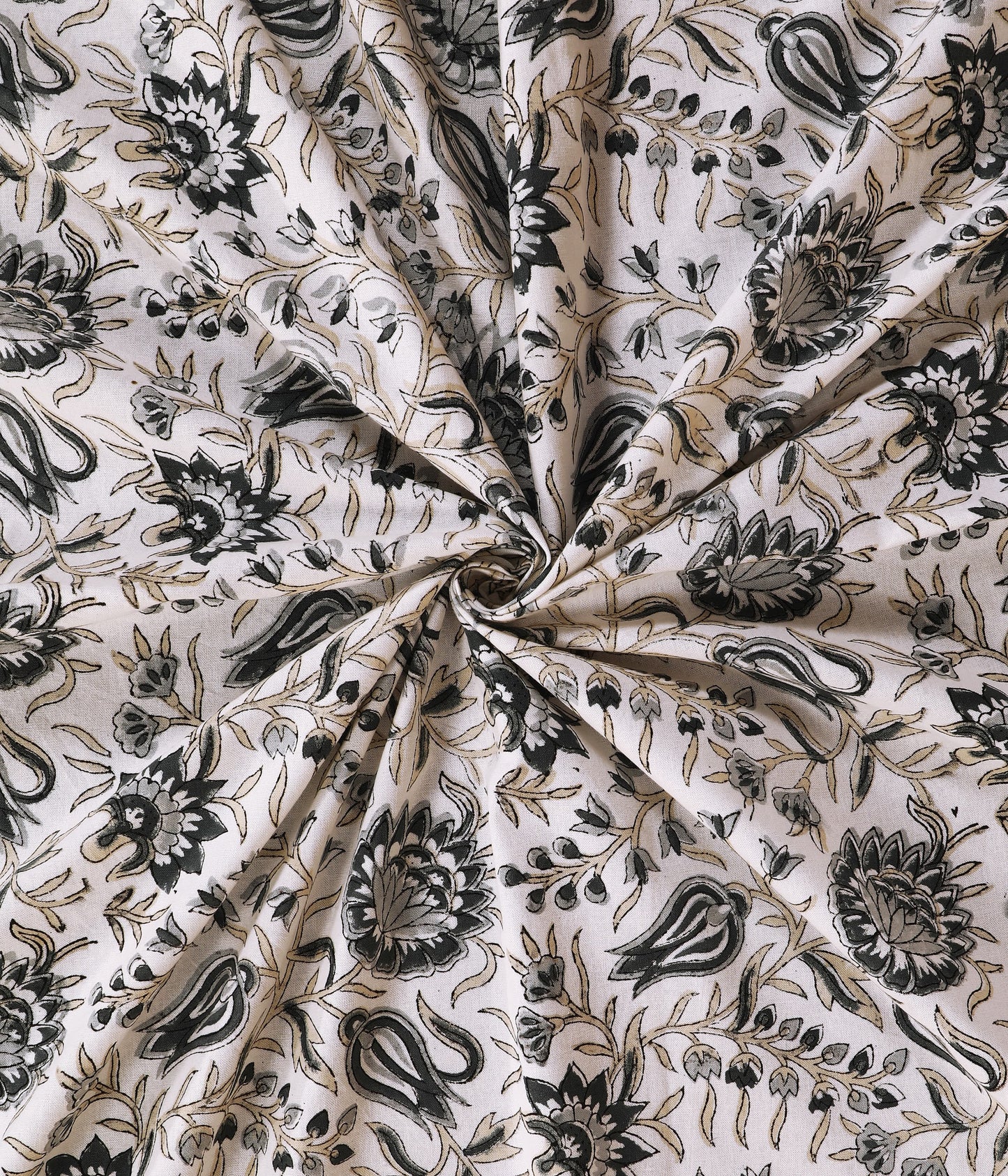 THE HIGHMOUR BLOOMLINE collection bedsheet with intricate block print design in pure cotton, inspired by Jaipur