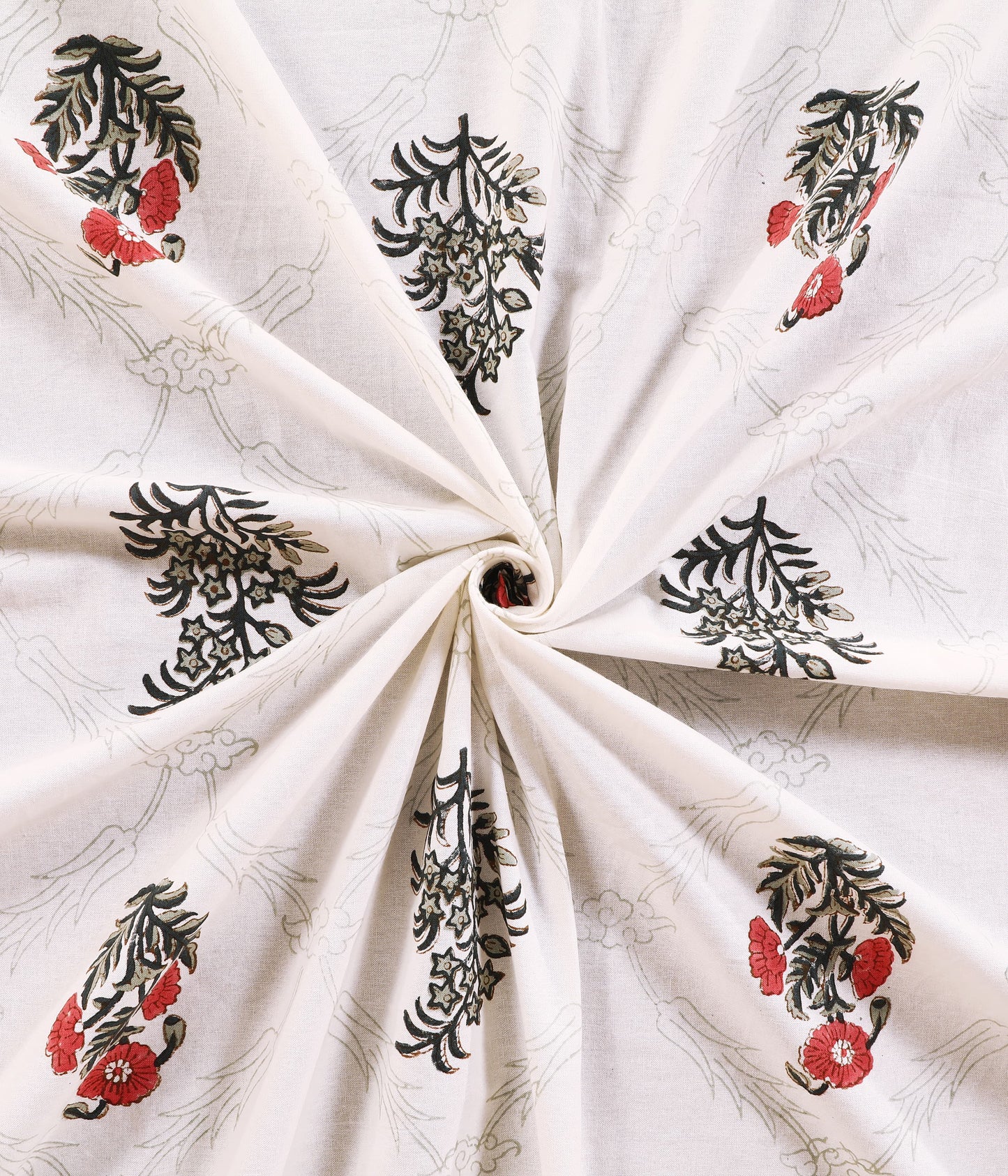 THE HIGHMOUR BLOOMLINE collection bedsheet with block print design inspired by Jaipur in pure cotton