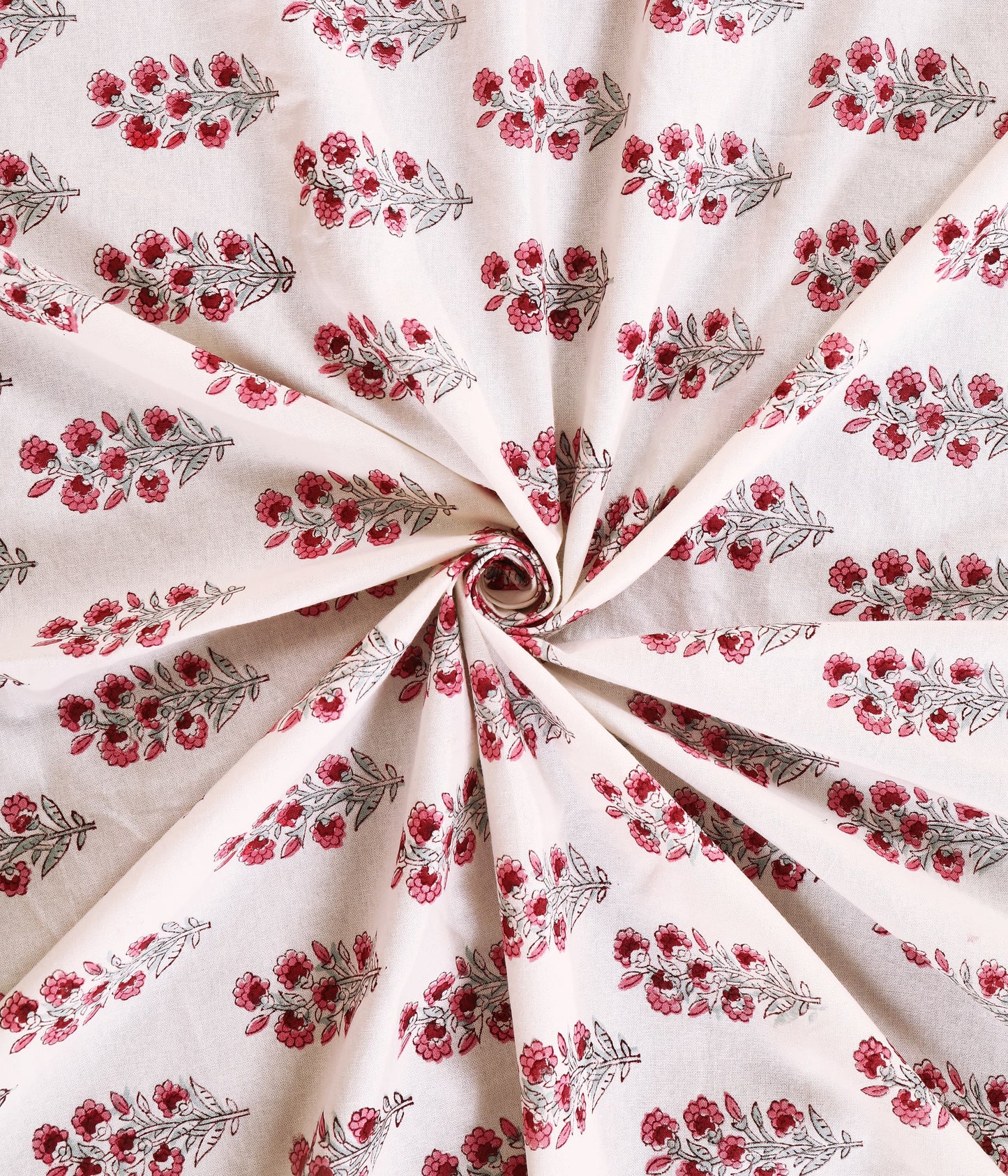 THE HIGHMOUR BLOOMLINE collection bedsheet in block print featuring floral design on pure cotton fabric