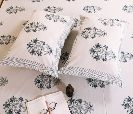 Neel Kamal / Indigo Bloom Bedsheet