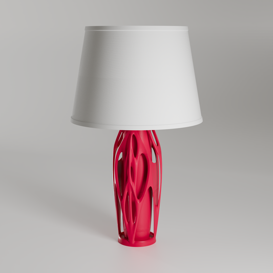 Highmour aesthetic designer lamp with a unique pink base and a white shade for stylish lighting