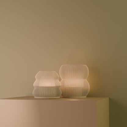 Copo tea light shade set in white showcasing elegant wave design, perfect for soft ambient lighting