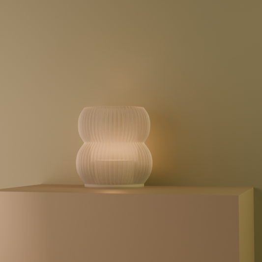 Copo tea light shade from Highmour, featuring a modern design with soft lighting effects