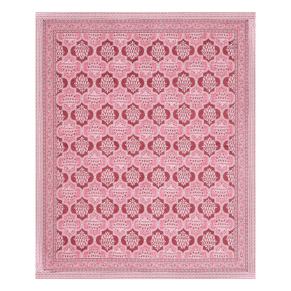 Crimson Lotus Double Cotton Bedsheet (90×100 in.)