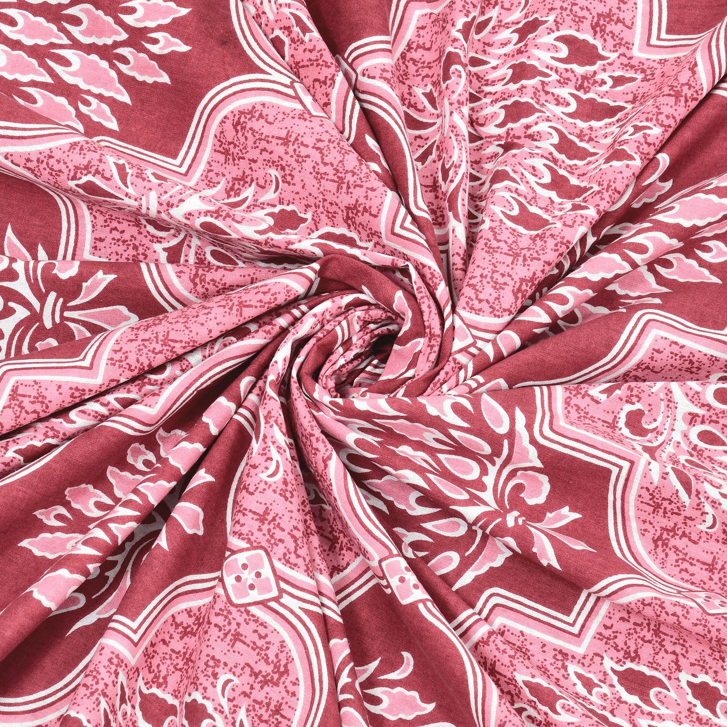Crimson Lotus Double Cotton Bedsheet (90×100 in.)