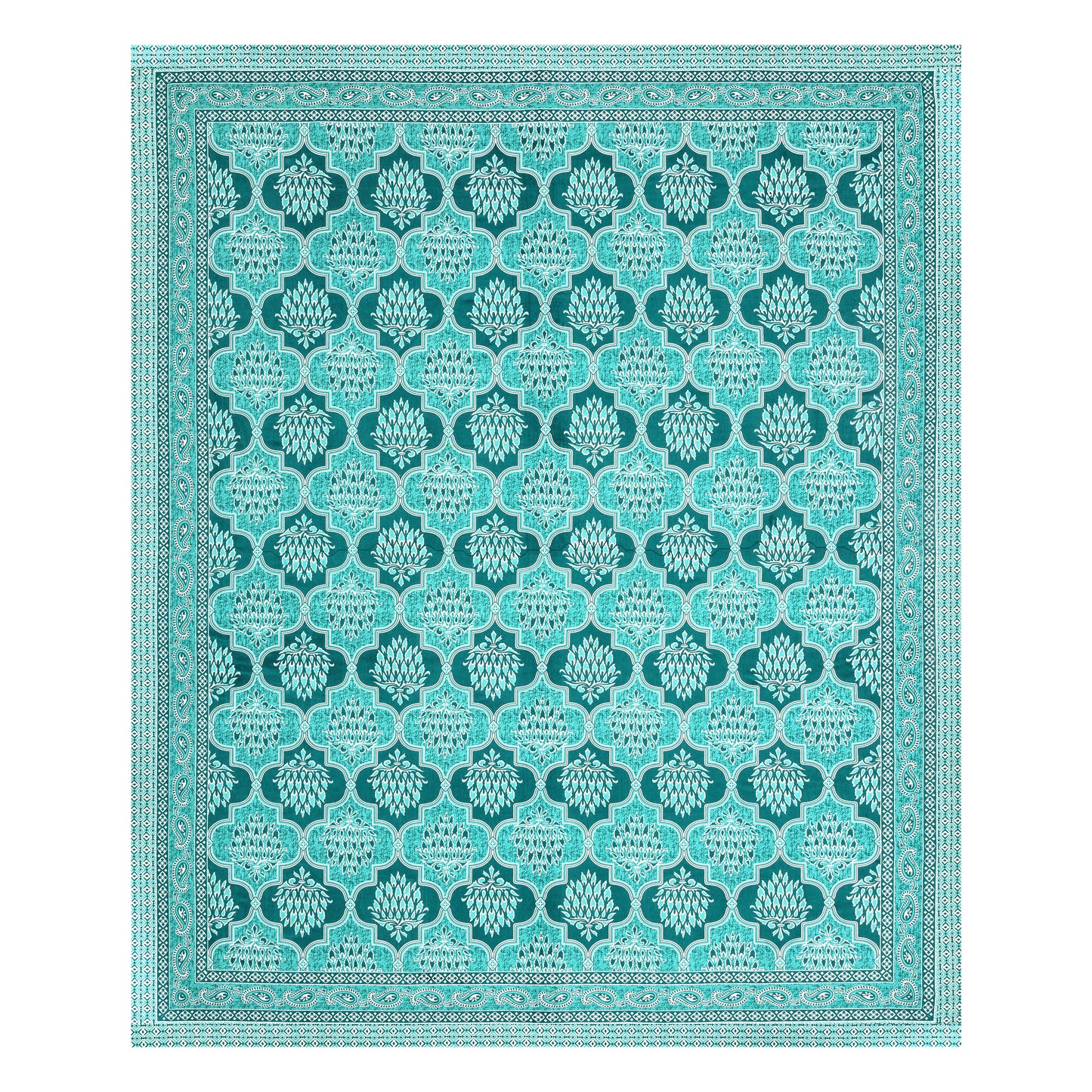 Crimson Lotus Double Cotton Bedsheet (90×100 in.)