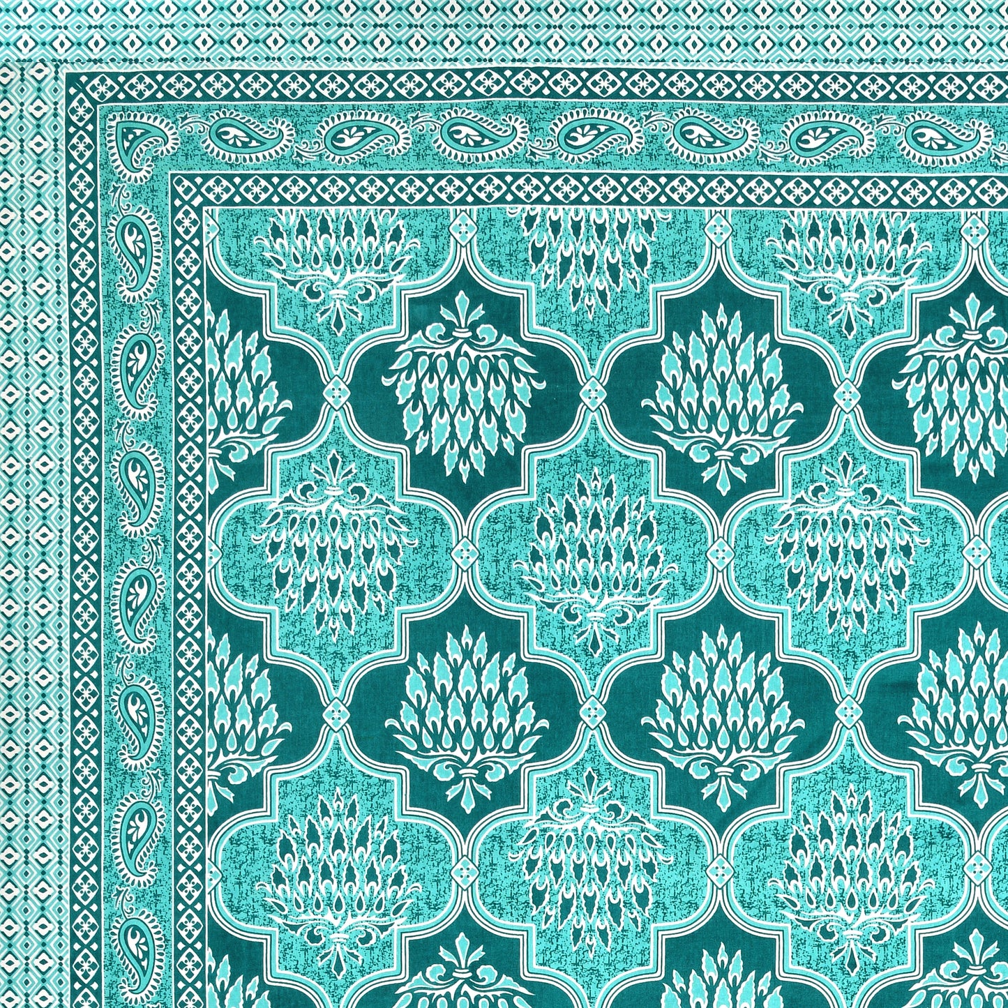 Crimson Lotus Double Cotton Bedsheet (90×100 in.)