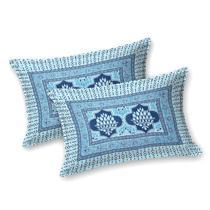 Crimson Lotus Double Cotton Bedsheet (90×100 in.)