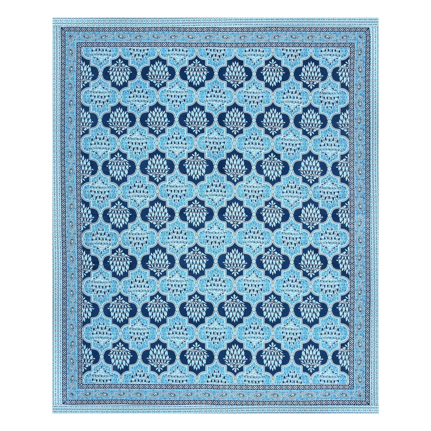 Crimson Lotus Double Cotton Bedsheet (90×100 in.)