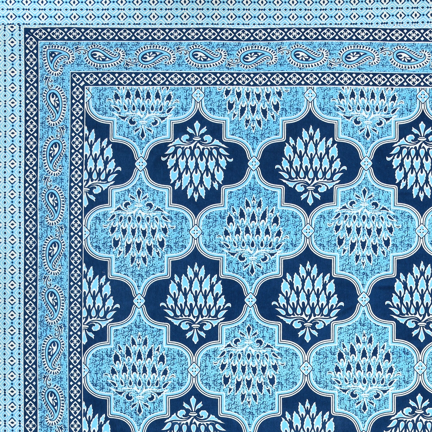 Crimson Lotus Double Cotton Bedsheet (90×100 in.)