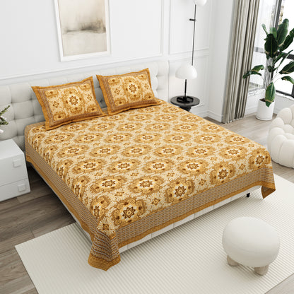 Amber Mirage Double Cotton Bedsheet (90×100 in.)