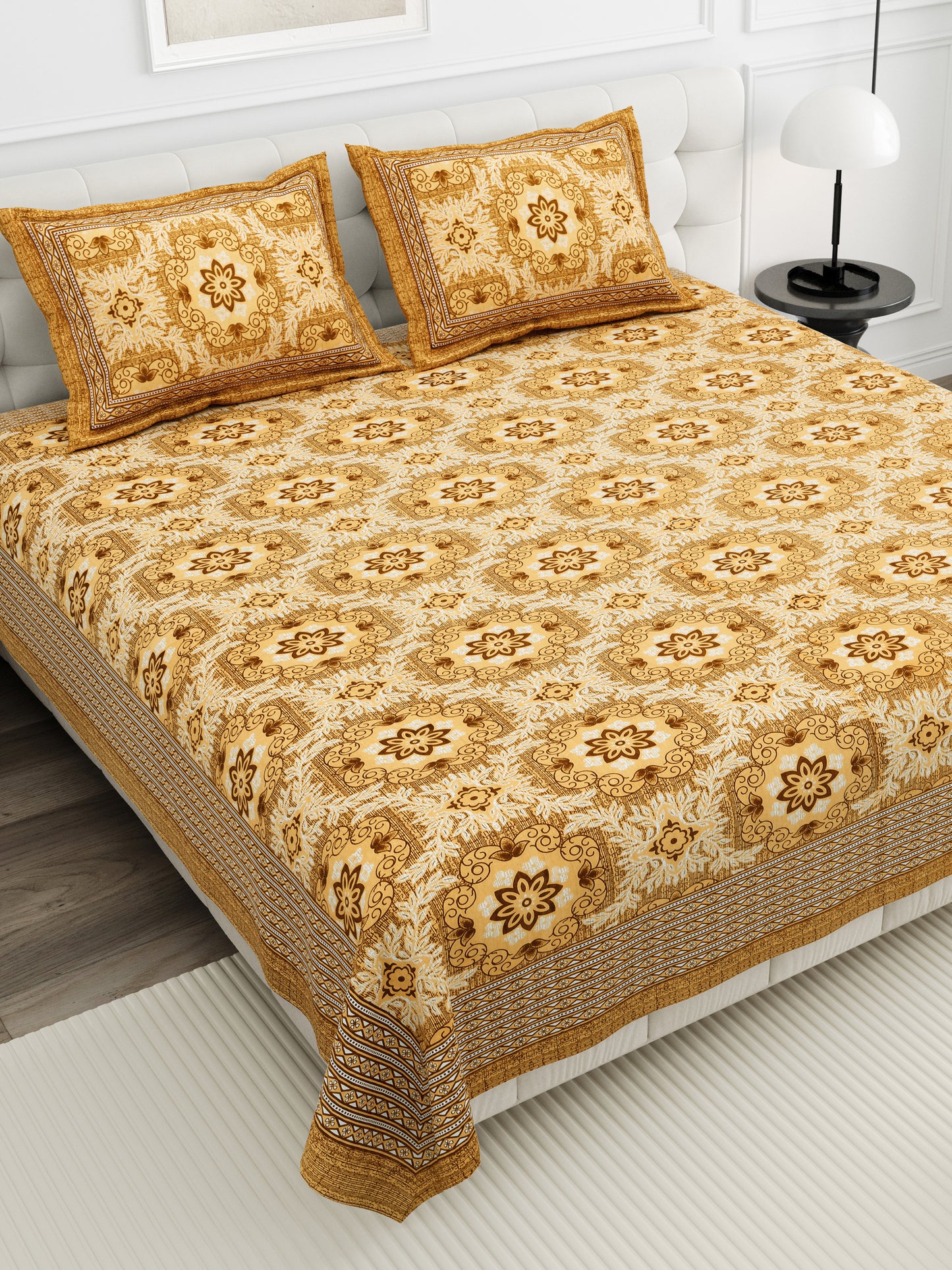 Amber Mirage Double Cotton Bedsheet (90×100 in.)