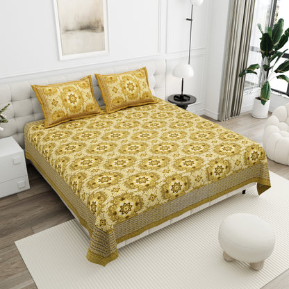 Amber Mirage Double Cotton Bedsheet (90×100 in.)