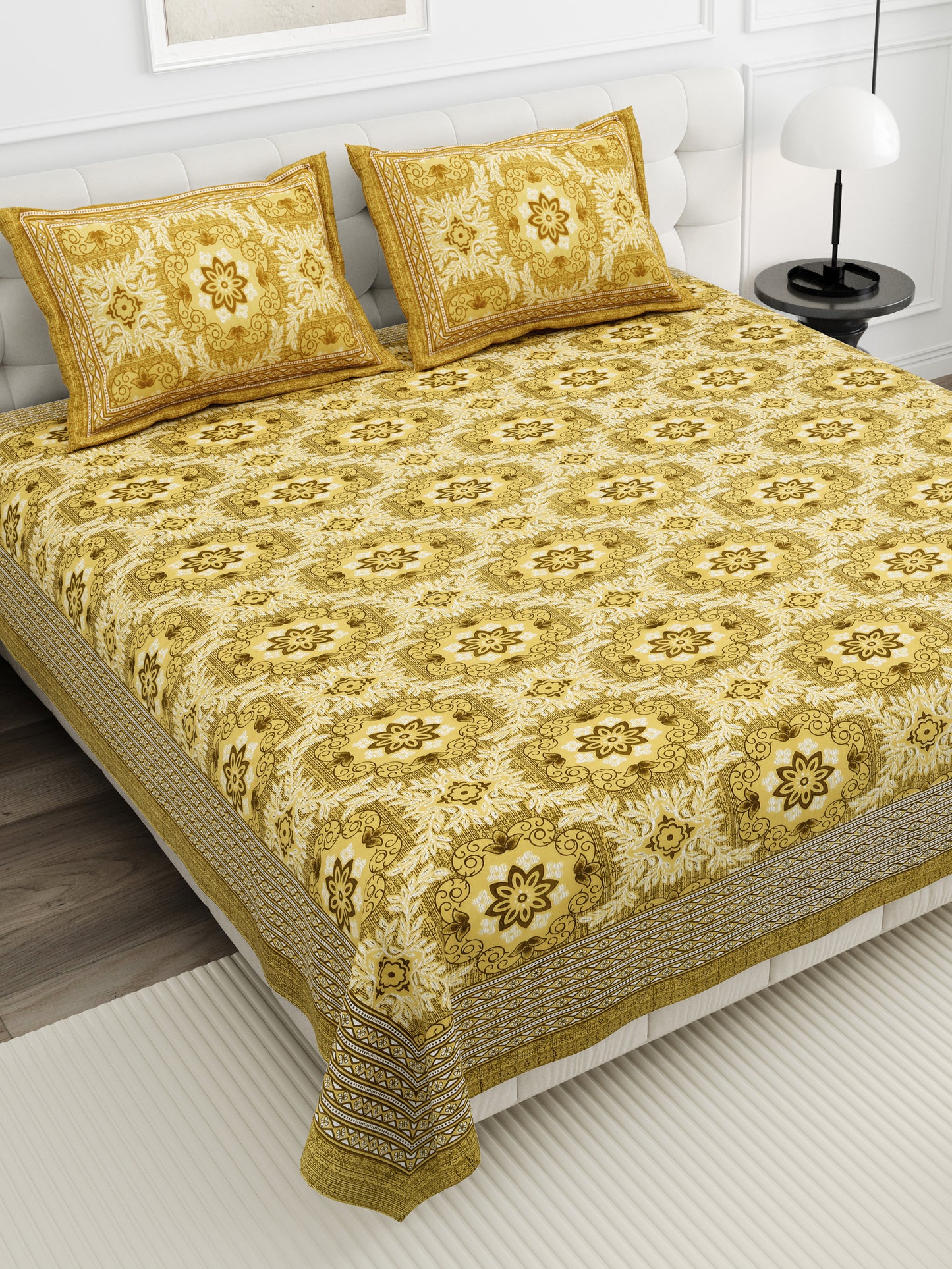 Amber Mirage Double Cotton Bedsheet (90×100 in.)