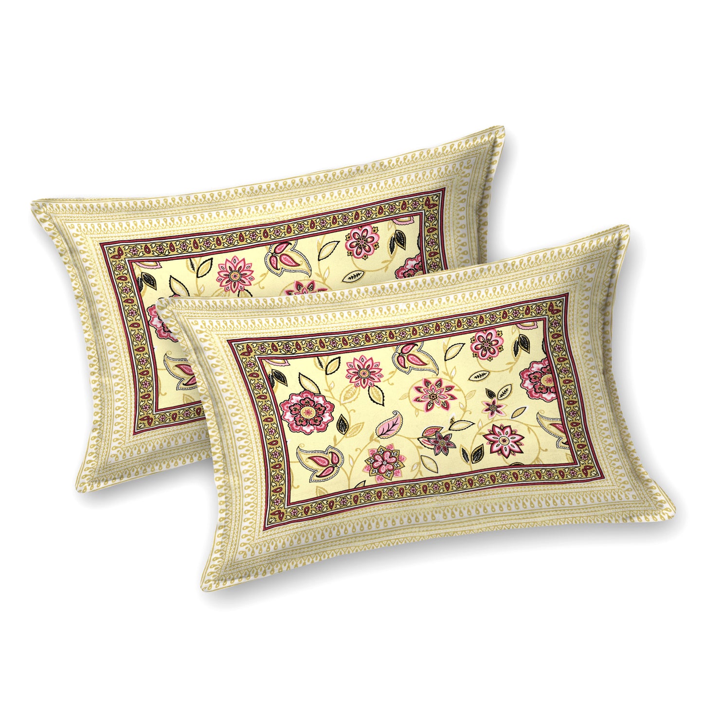 Floral Reverie Double Cotton Bedsheet (90×100 in.)