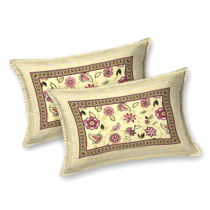 Floral Reverie Double Cotton Bedsheet (90×100 in.)