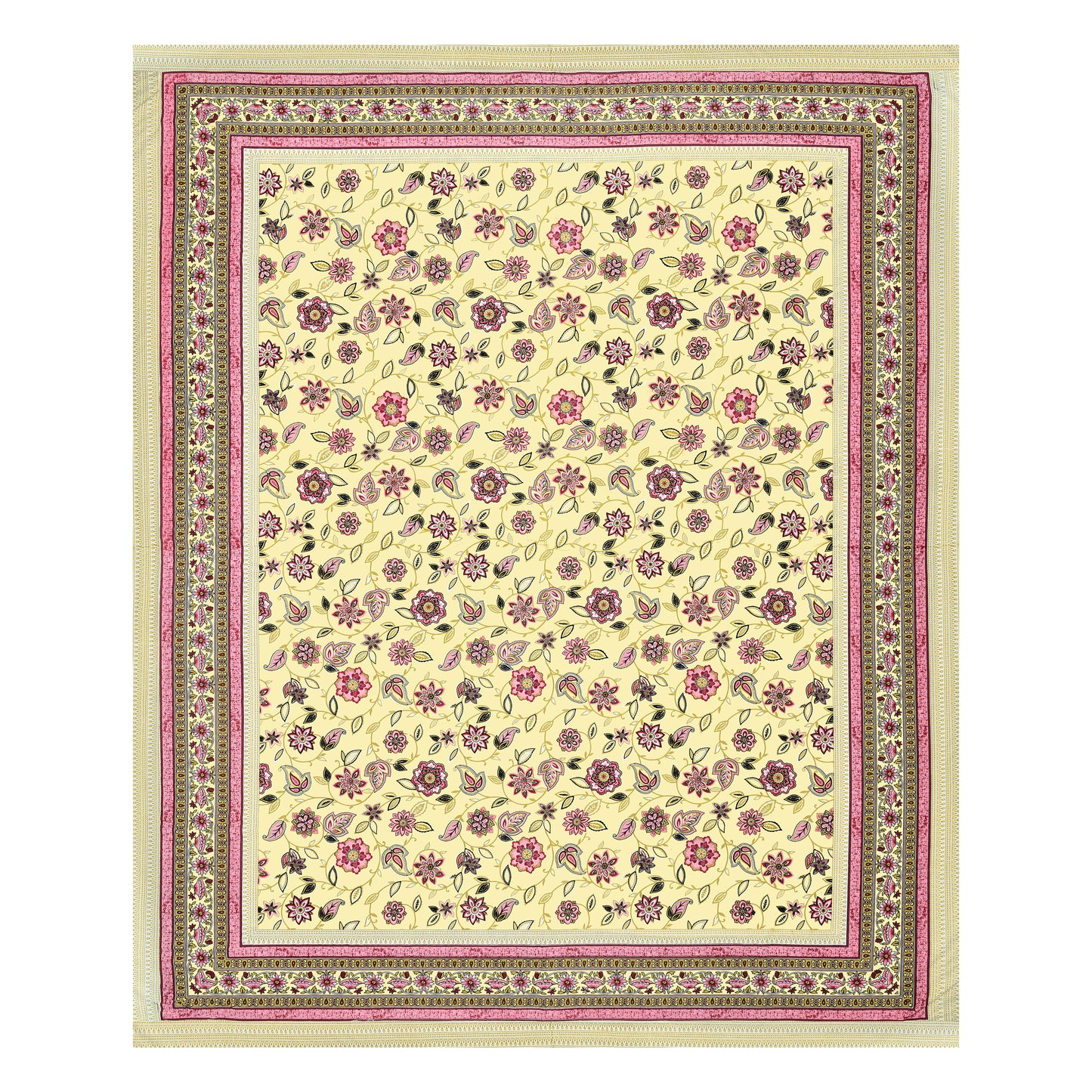 Floral Reverie Double Cotton Bedsheet (90×100 in.)