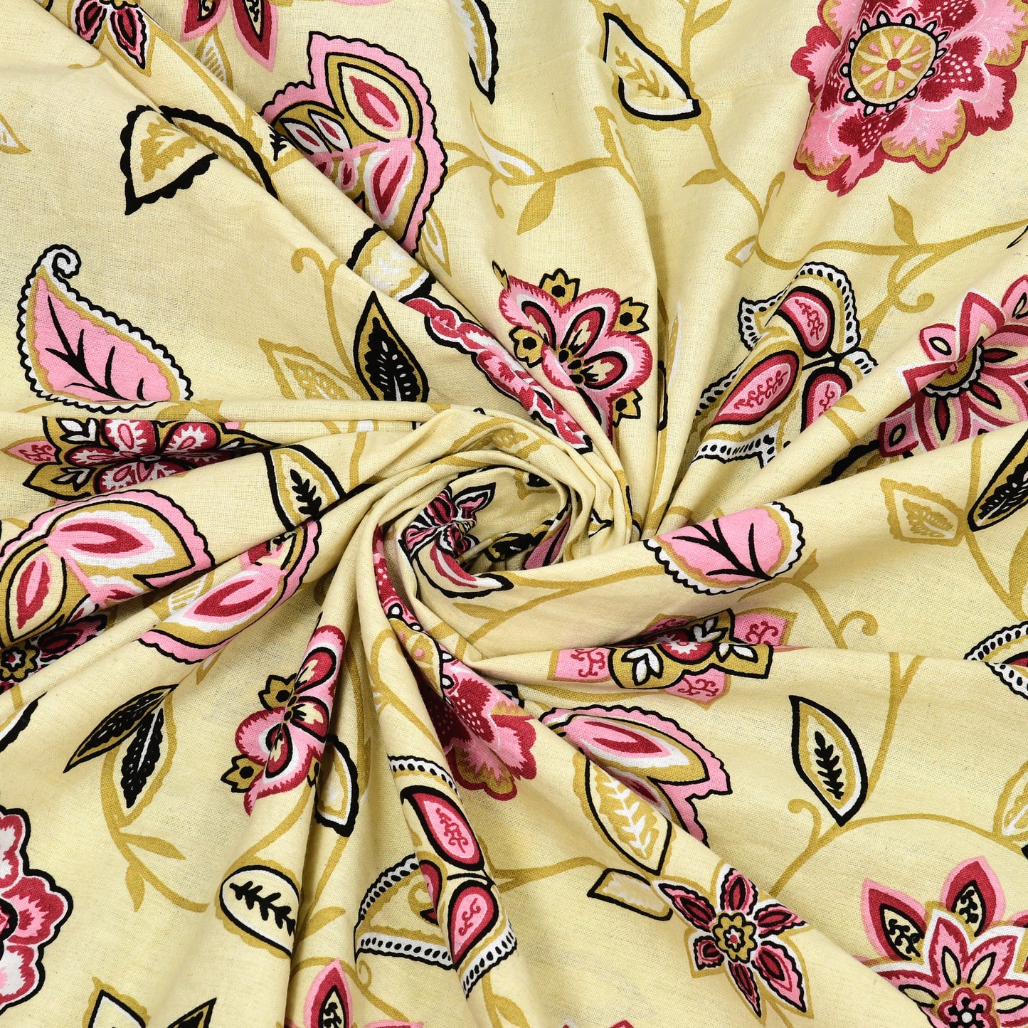 Floral Reverie Double Cotton Bedsheet (90×100 in.)