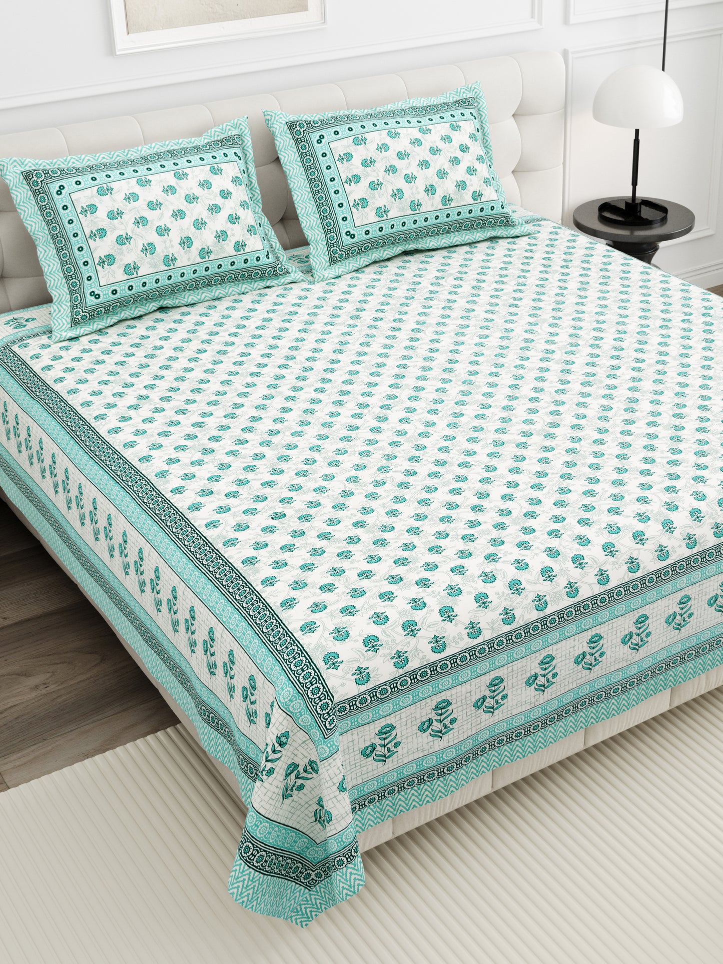 Sunehri Gulshan Double Cotton Bedsheet (90×100 in.)