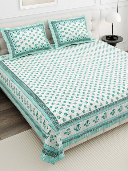 Sunehri Gulshan Double Cotton Bedsheet (90×100 in.)