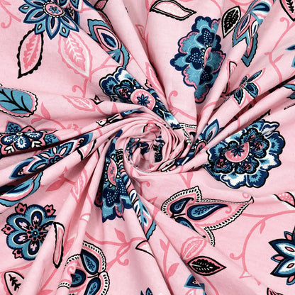 Floral Reverie Double Cotton Bedsheet (90×100 in.)