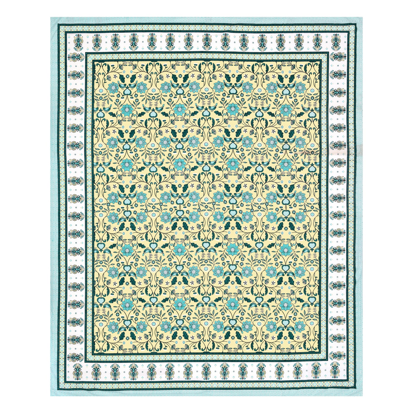 Meadow Charm Double Cotton Bedsheet (90×100 in.)