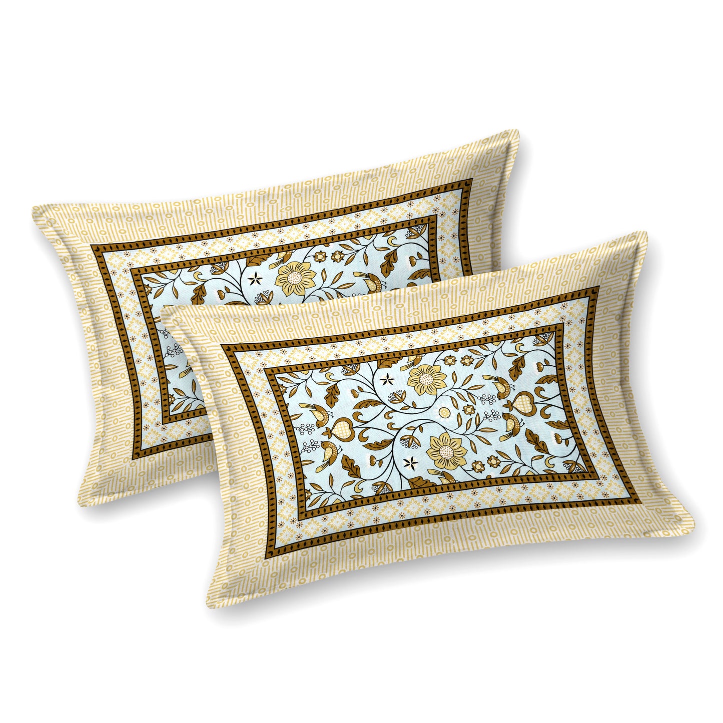 Meadow Charm Double Cotton Bedsheet (90×100 in.)