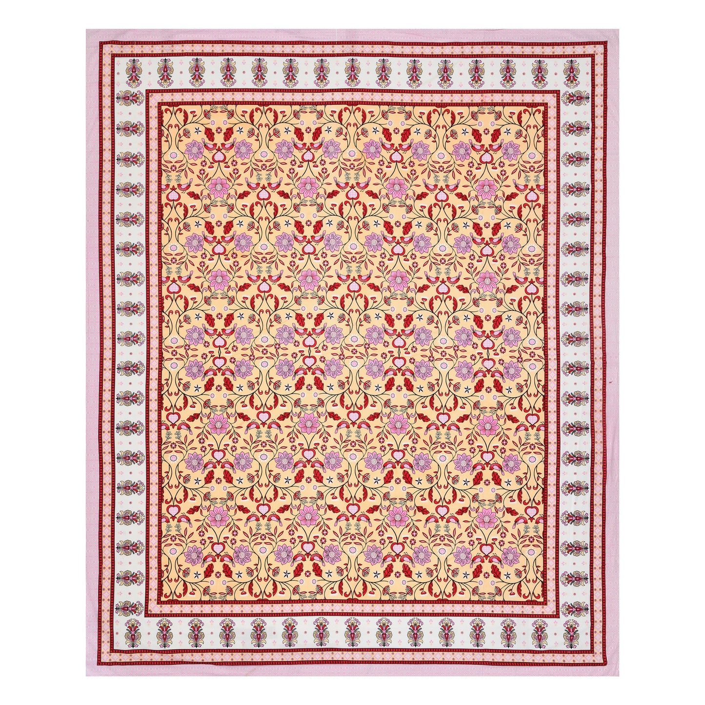 Meadow Charm Double Cotton Bedsheet (90×100 in.)