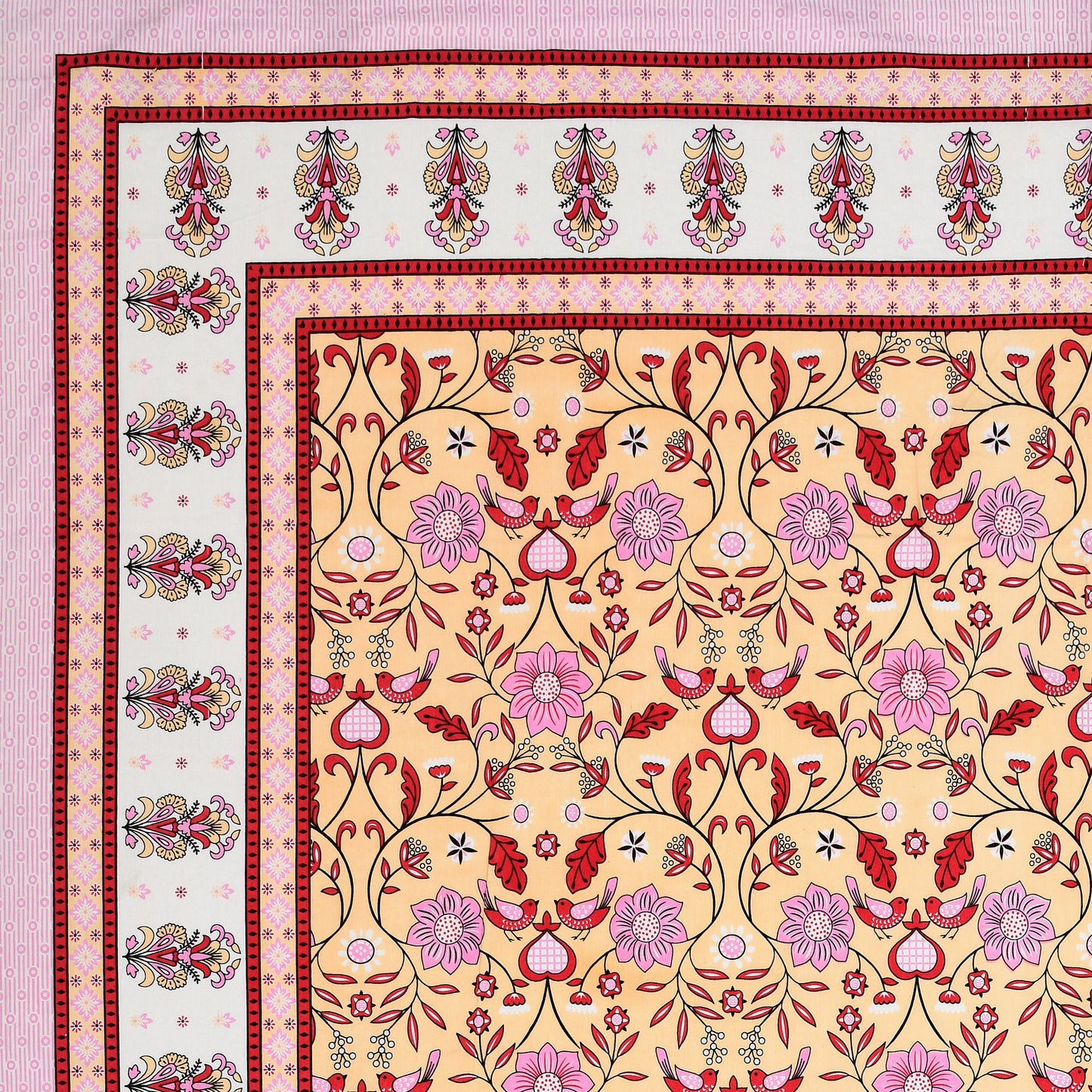 Meadow Charm Double Cotton Bedsheet (90×100 in.)