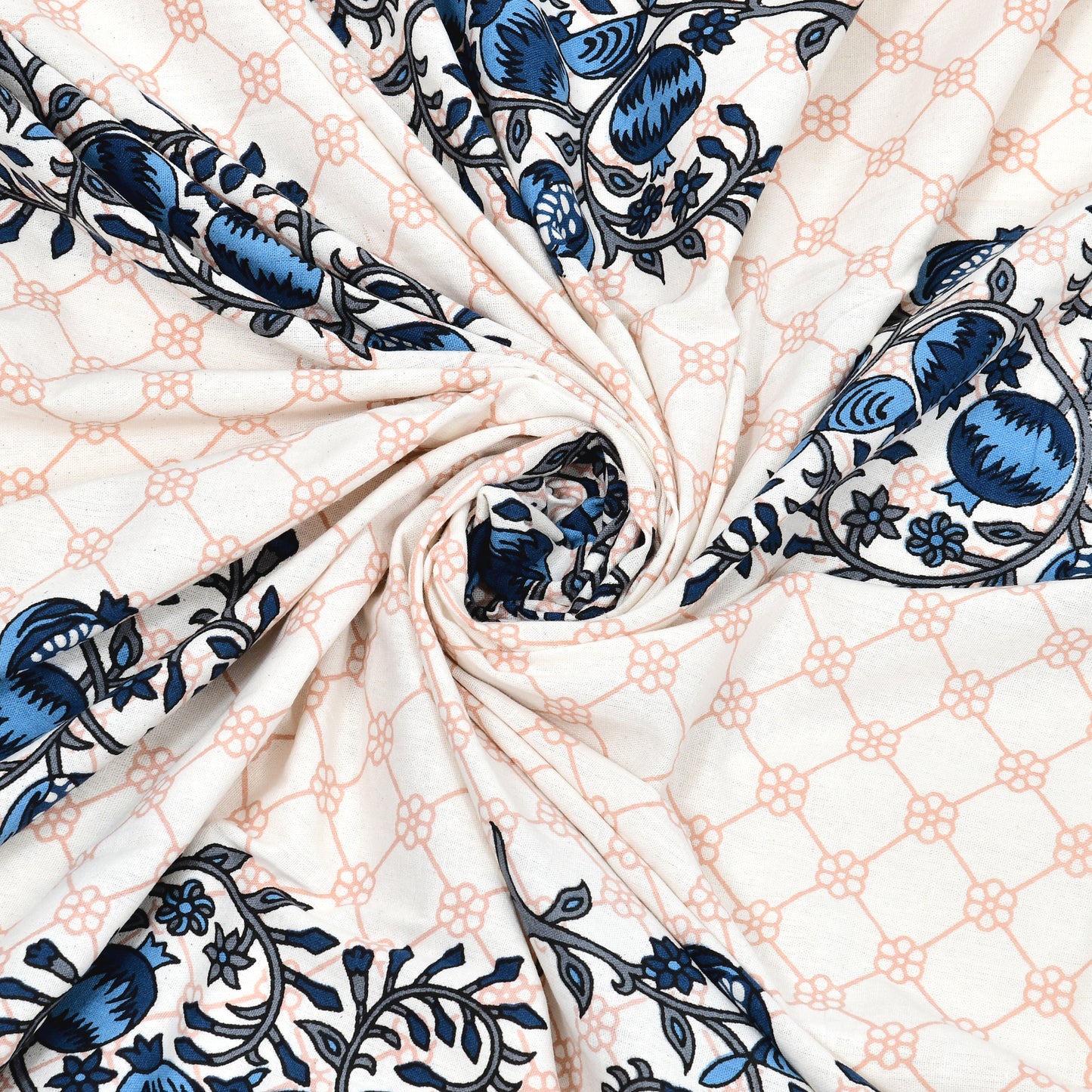 Royal Blossom Double Cotton Bedsheet (90×100 in.)