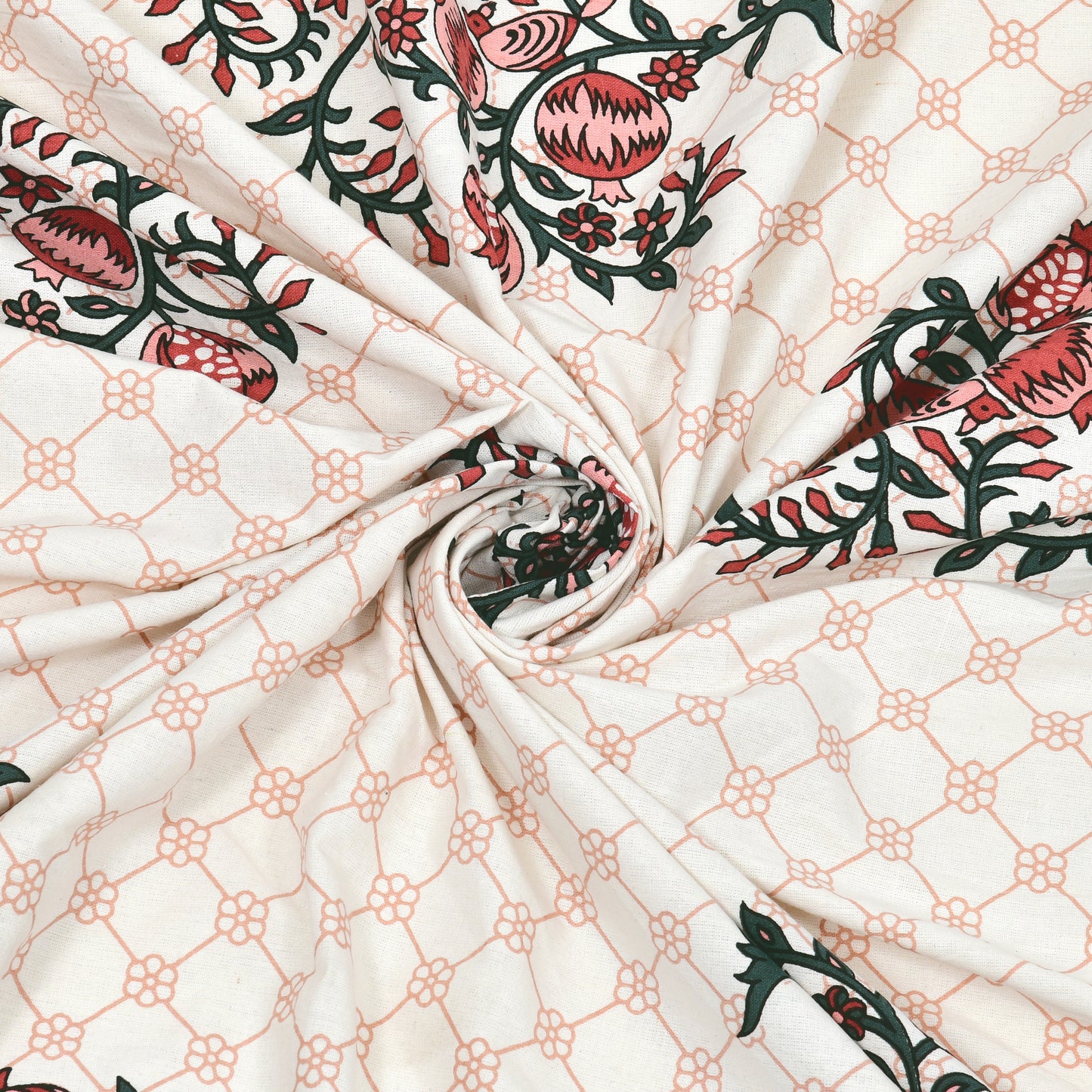 Royal Blossom Double Cotton Bedsheet (90×100 in.)