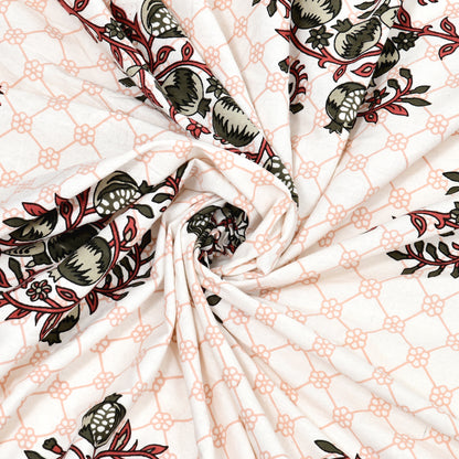 Royal Blossom Double Cotton Bedsheet (90×100 in.)