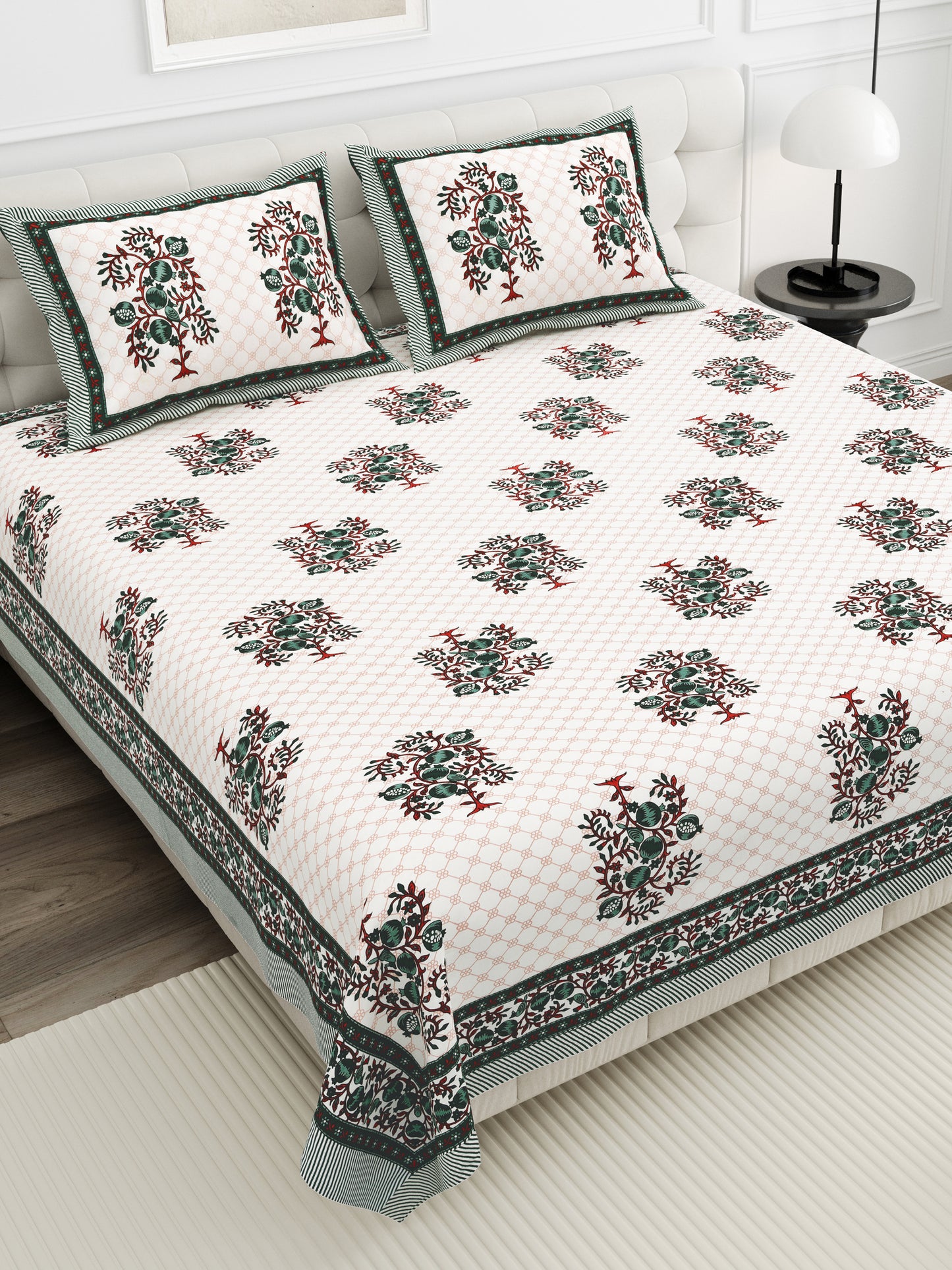Royal Blossom Double Cotton Bedsheet (90×100 in.)