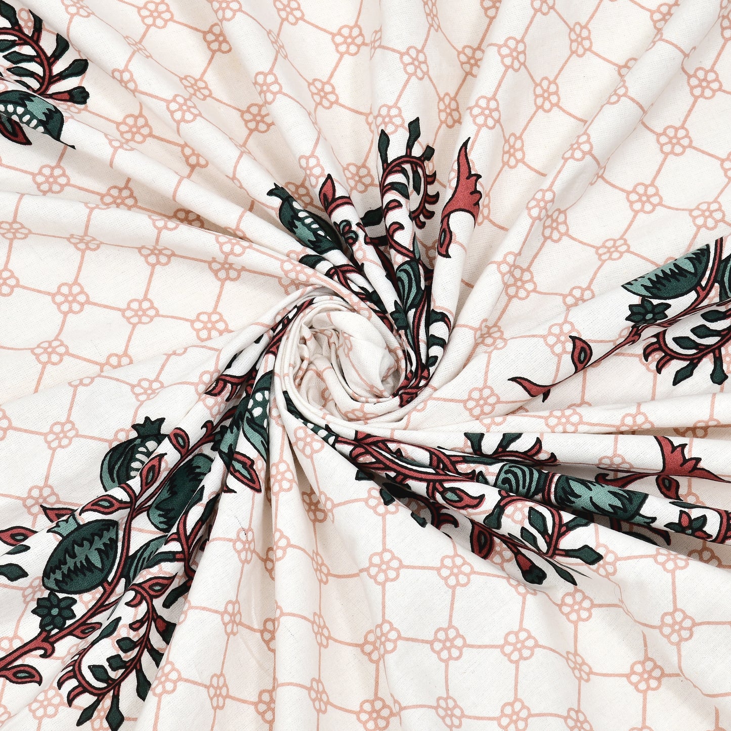 Royal Blossom Double Cotton Bedsheet (90×100 in.)