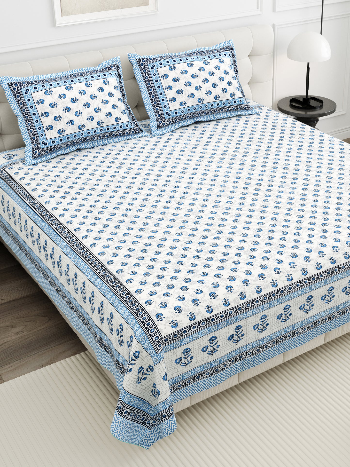 Sunehri Gulshan Double Cotton Bedsheet (90×100 in.)