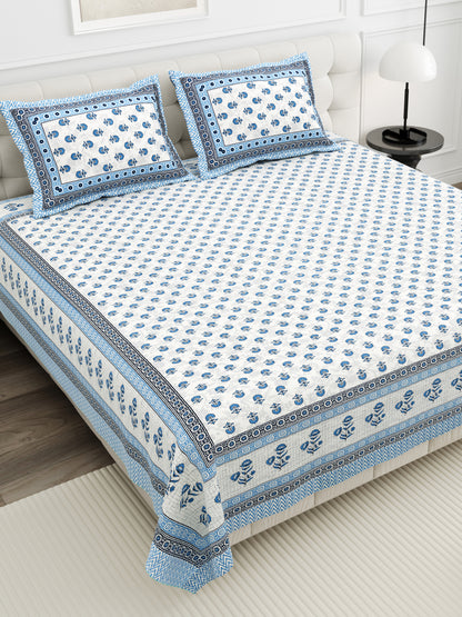 Sunehri Gulshan Double Cotton Bedsheet (90×100 in.)