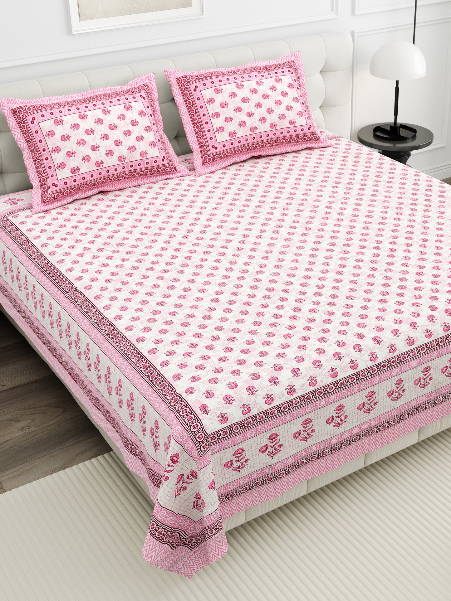Sunehri Gulshan Double Cotton Bedsheet (90×100 in.)
