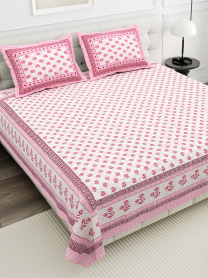 Sunehri Gulshan Double Cotton Bedsheet (90×100 in.)