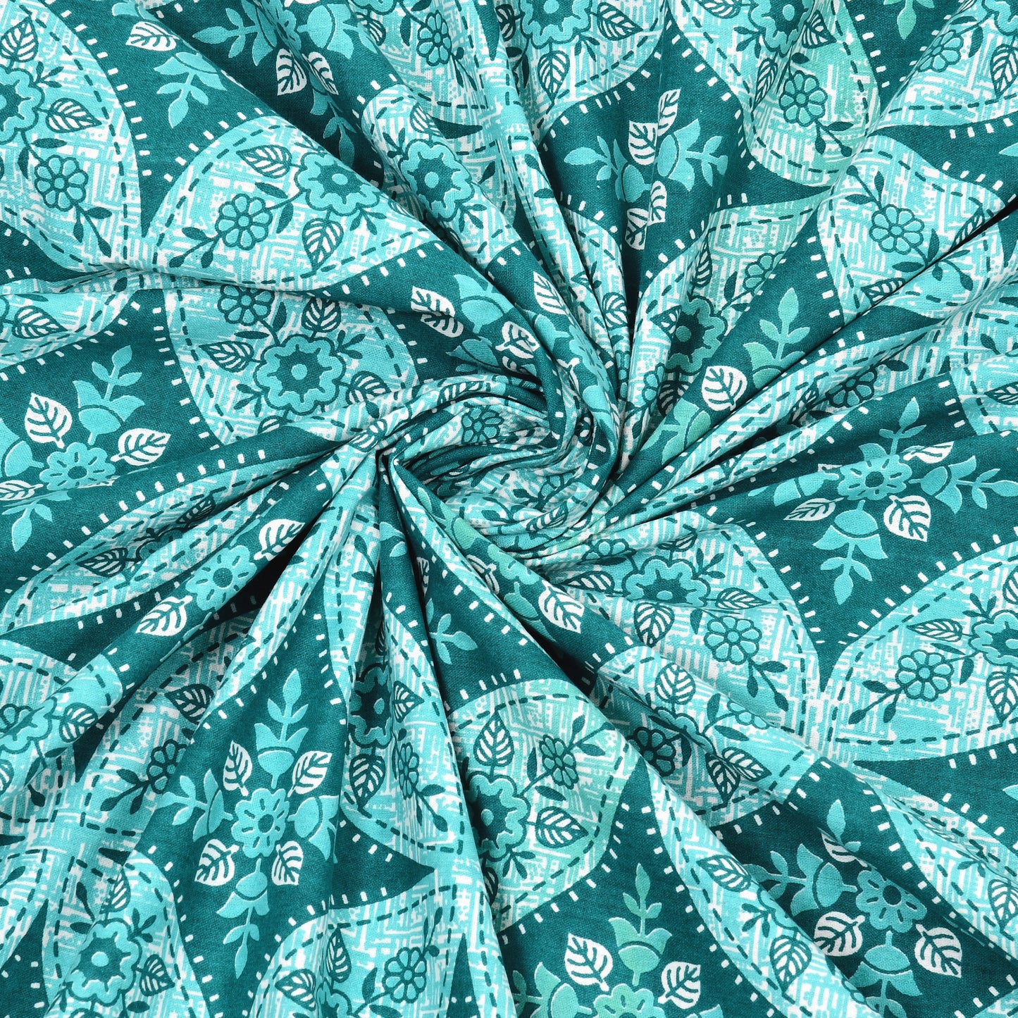 Azure Paisley Double Cotton Bedsheet (90×100 in.)