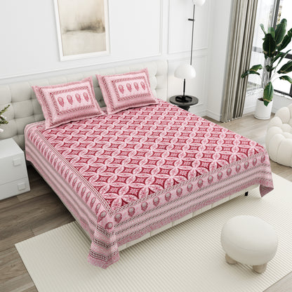 Azure Paisley Double Cotton Bedsheet (90×100 in.)