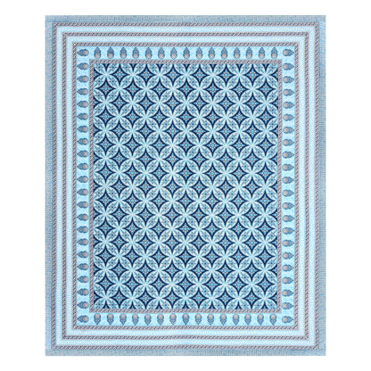 Azure Paisley Double Cotton Bedsheet (90×100 in.)