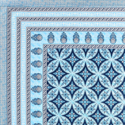 Azure Paisley Double Cotton Bedsheet (90×100 in.)