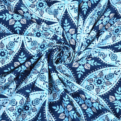 Azure Paisley Double Cotton Bedsheet (90×100 in.)