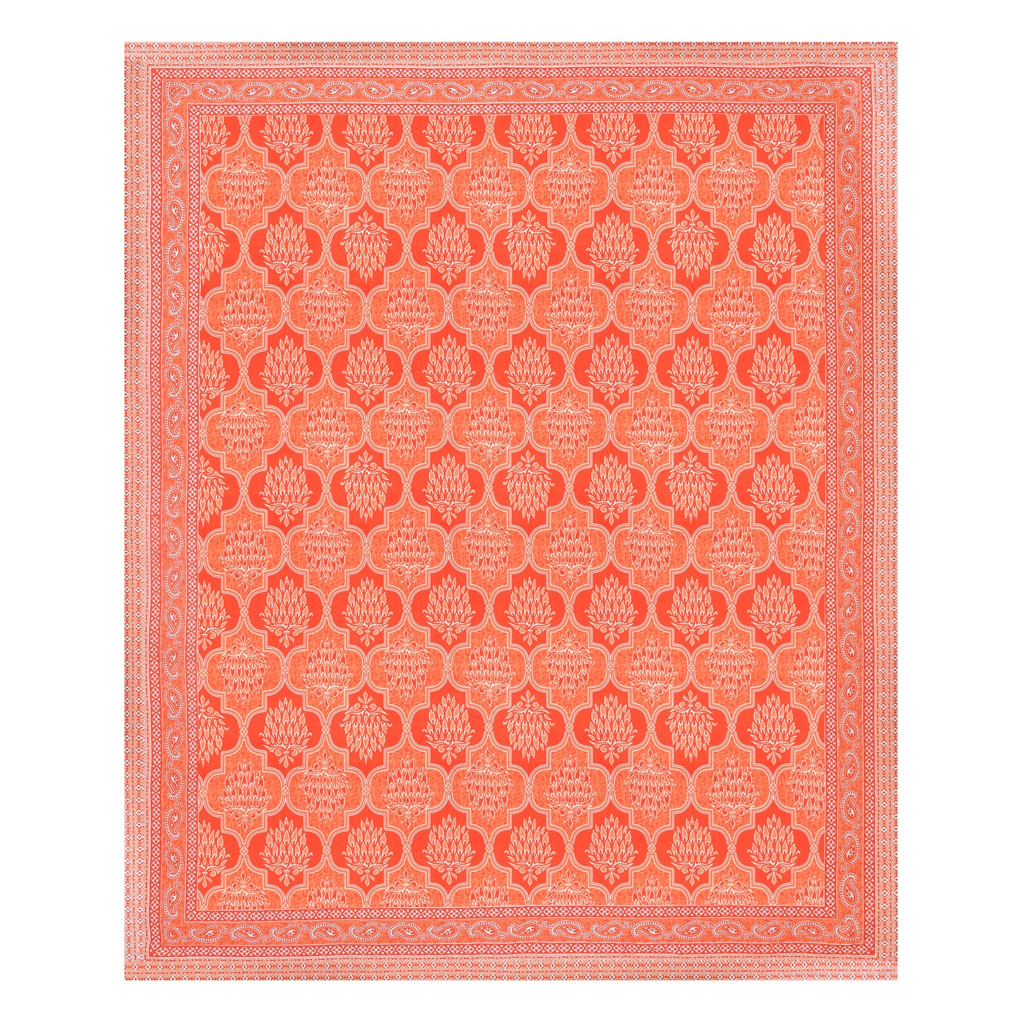 Crimson Lotus Double Cotton Bedsheet (90×100 in.)