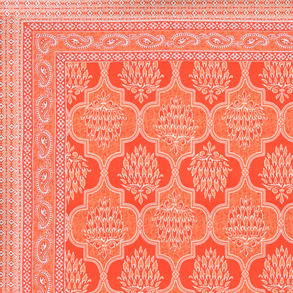 Crimson Lotus Double Cotton Bedsheet (90×100 in.)