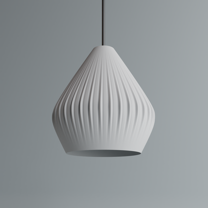 Highmour minimalist pendant lighting with a sleek ribbed design in white for modern interiors