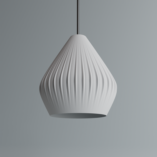Highmour minimalist pendant lighting with a sleek ribbed design in white for modern interiors