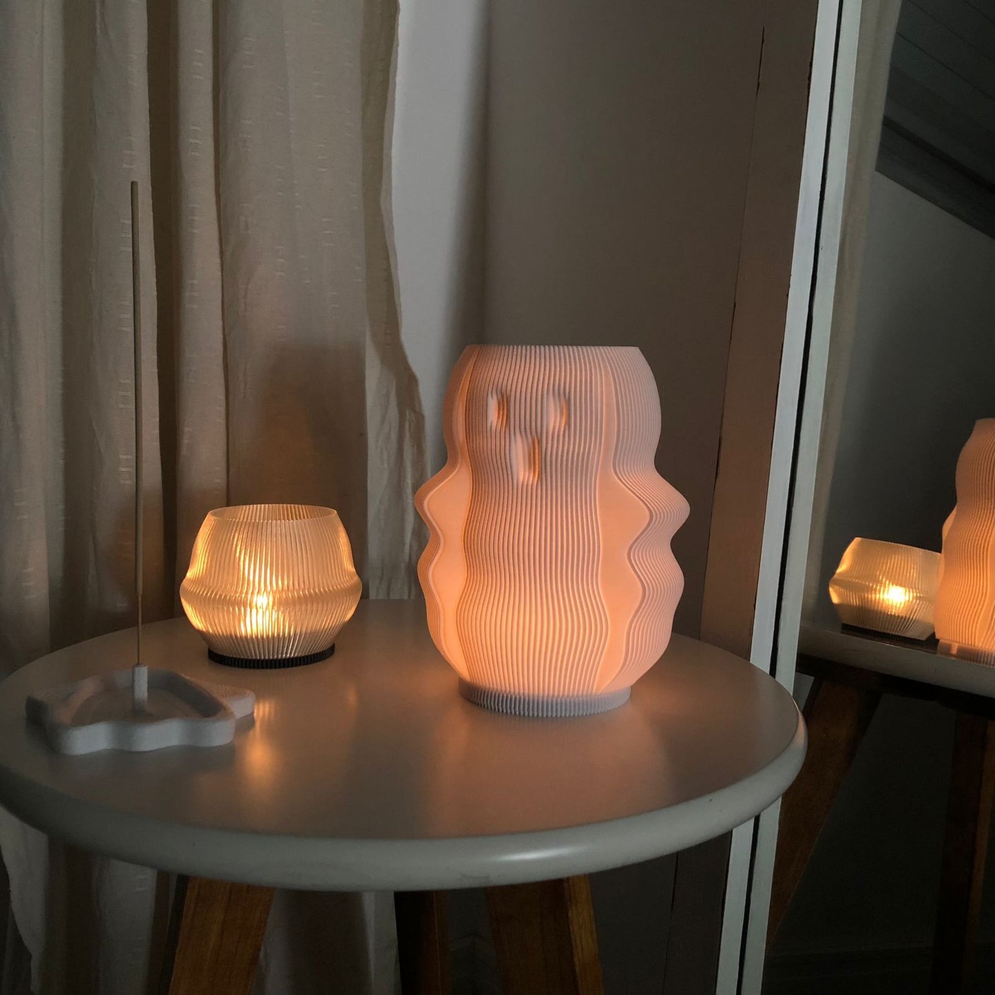 Modern decorative lamp with unique design illuminating a cozy room atmosphere